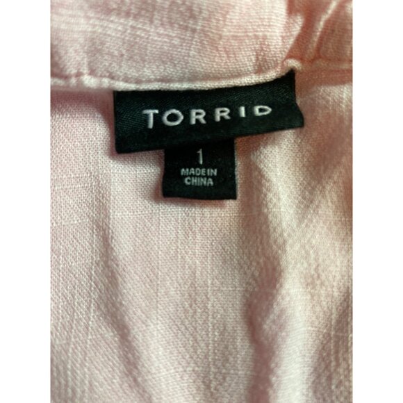 Torrid Womens Plus Size 1X Pink Sleeveless Tunic Top Embroidered Boho Casual - Picture 4 of 8